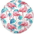Coolnut Pink Flamingo Round Placemats Waterproof NonSlip Washable