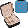 thumbnail image 1 of Coolnut Pink Flamingos Travel Jewelry Case for Women Girls,PU Leather Mini Jewelry Organizer Jewelry Holder, Portable Travel Jewelry Box for Earrings, Rings, Bracelets and Necklaces Women Gifts, 1 of 7