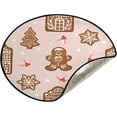 thumbnail image 1 of Coolnut Pink Gingerbread Cookie Christmas Tree Mats Waterproof Tree Skirt, Merry Christmas Xmas Tree Stand Tray Mat Floor Protector Pad for Holiday Party Decoration, 28.3", 1 of 6