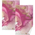 thumbnail image 1 of Coolnut Pink Gold Marble Hand Towels 2 Pieces, Cotton Bath Towel for Drying Face Hands Body Decorative Water Absorbent Lightweight Towels for Bathroom Ktichen Travel Gym, 16"x28", 1 of 6