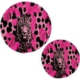 thumbnail image 1 of Coolnut Pink Leopard Round Woven Potholders Set Trivets for Hot Dishe Heat Resistant Non-Slip Trivets for Cooking and Baking Kitchen Home Decor, 1 of 7