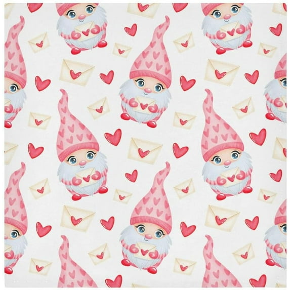 Coolnut Pink Lovely Elf Dwarf Cloth Napkins Set of 6, Durable Printed Washable Table Napkins for Valentines, Weddings, Dinners Parties Home Decor, 20 x 20 Inch Washcloth Gift