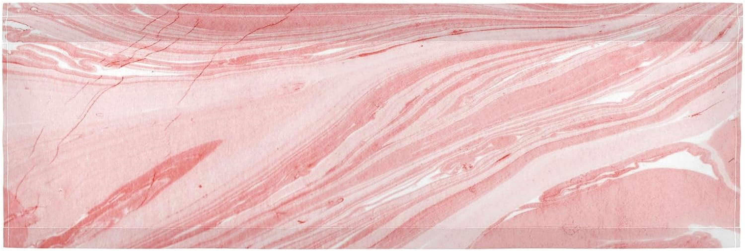 Coolnut Pink Marble Texture Valance Curtains for Kitchen or Bathroom
