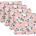 thumbnail image 1 of Coolnut Pink Panda Cloth Napkins Set of 4, Reusable Washable Polyester Dinner Table Napkins for Family, Weddings, Parties, Home Decor, 20 x 20 Inch Washcloth Gift, 1 of 7