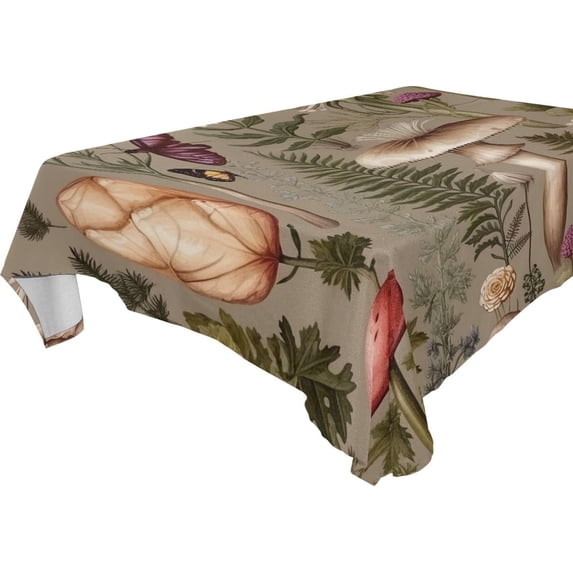 Coolnut Plants & Mushrooms Rectangle Tablecloth Waterproof Polyester Table Clothative Stain Resistant & Wrinkle Resistant Washable Table Cover for Dining Table/Party/Camping 54x54 Inch Decor Gift