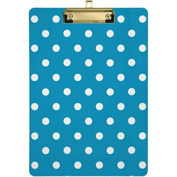 Coolnut Polka Dots Clipboard, Acrylic Standard A4 Letter Size Clip Board with Low Profile Clip for Office, Classroom, Doctor, Nurse and Teacher, 12.5"x9"