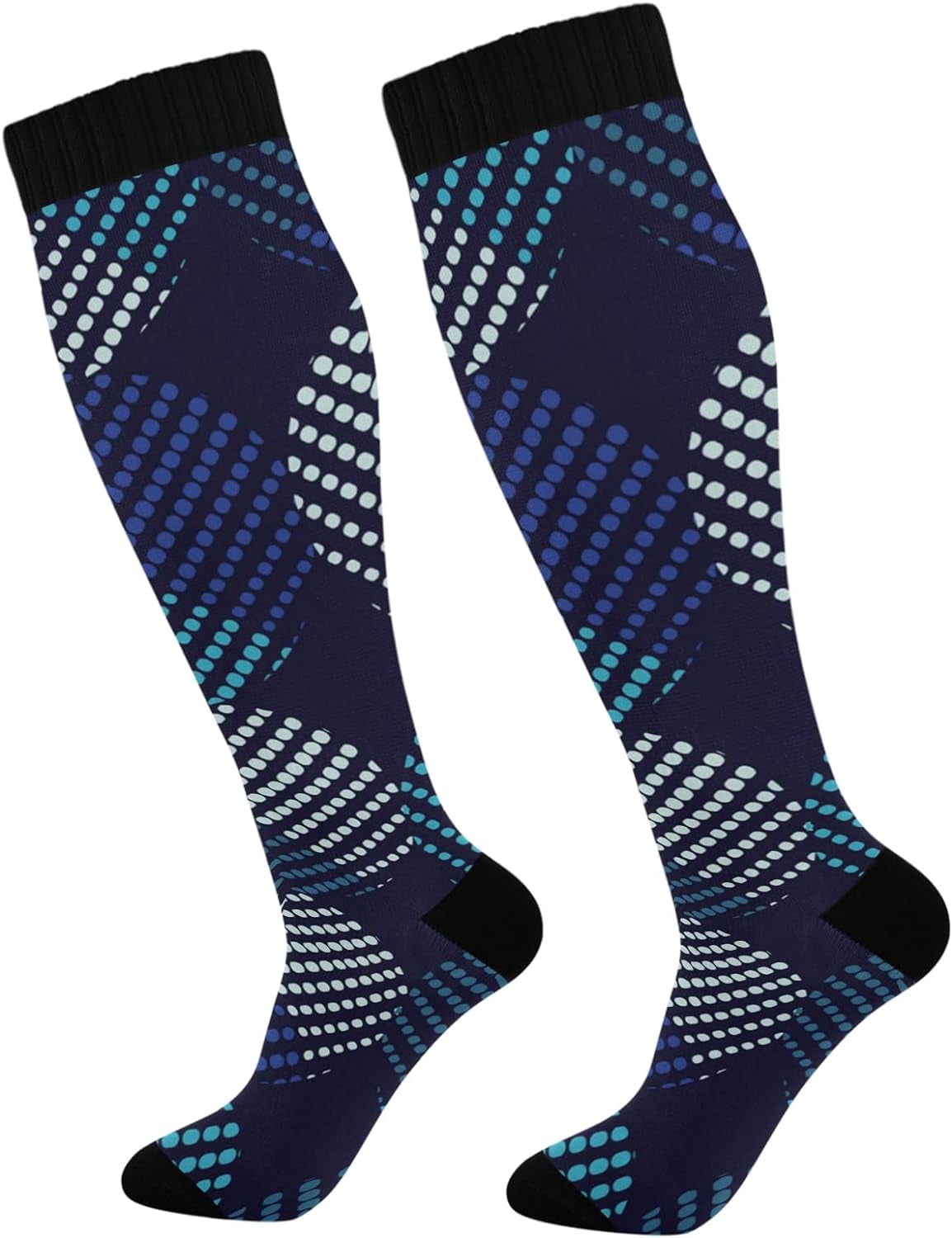 GZHJMY Mandala Compression Socks, Women Men Long Stocking (20-30mmHg