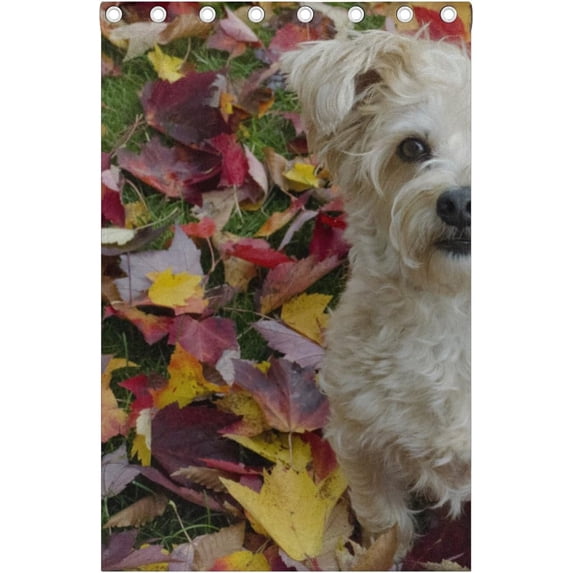Coolnut Portrait of Cute Dog Thermal Insulated Blackout Grommet Printed Window Curtain - 84x55 in - 100% Polyester 2 Panels, Stitchingstyles