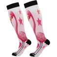thumbnail image 1 of Coolnut Pretty Flamingo Compression Socks Women Men Knee High Stockings for Sports, Running, Travel 1Pair Gift, 1 of 7
