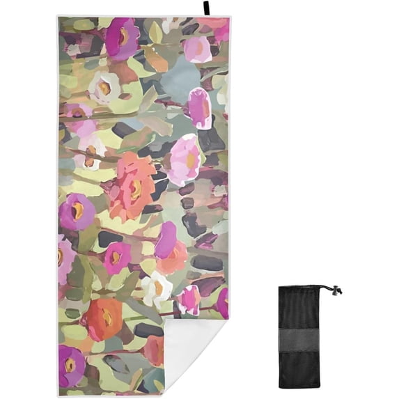 Coolnut Pretty Flower Beach Towel, Fast Drying Extra Large Sand Free Lightweight Beach Towel Blanket for Swimming,Camping,Picnic,Yoga Gym Sports,31"x71"