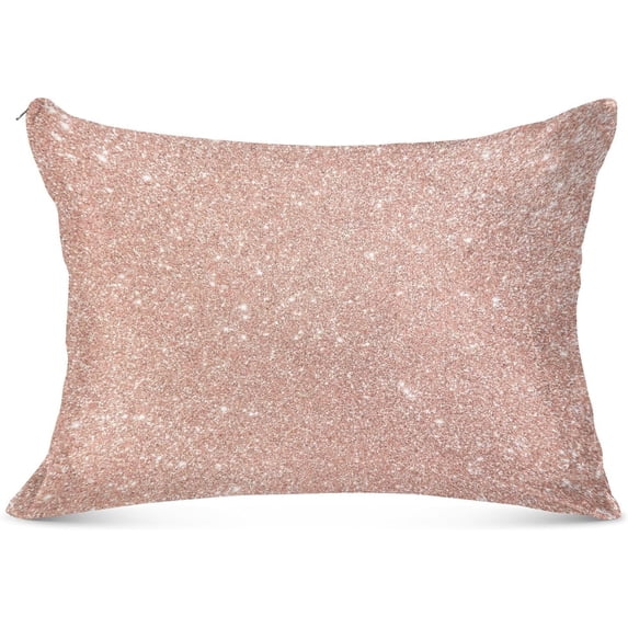 Coolnut Pretty Rose Gold Solid Color Zipped Velvet Pillowcases 20x26 in, Soft and Cozy Decor Giftsative Plush Pillow Case with Hidden Zipper for Bedroom, Sofa, Couch257