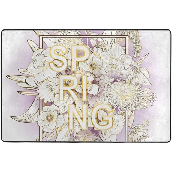 Coolnut Primroses Area Rug Pad - 6x4ft - 100% Light Weight Polyester Fabric for Living - Bedroom