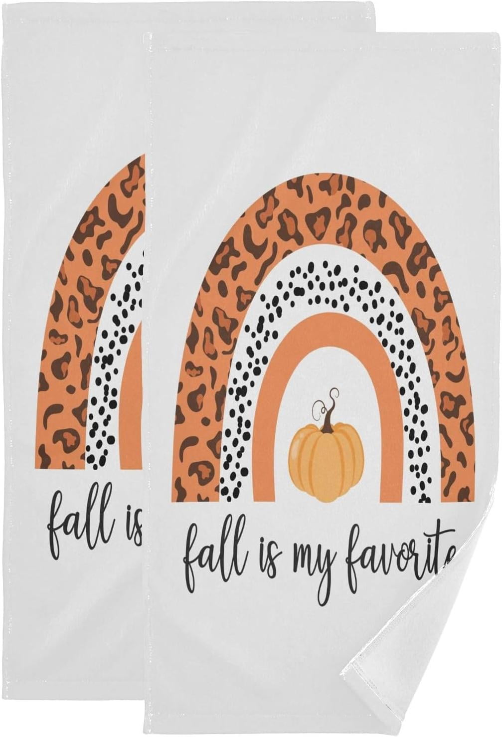 Coolnut Pumpkin Autumn Rainbow Hand Towels 2 PCS, Ultra Soft and Highly