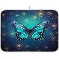 thumbnail image 1 of Coolnut Purple Butterfly Dish Drying Mat for Kitchen Counter, Ultra Absorbent Reversible Microfiber Dishes Drying Rack Pad Heat-resistant Mats 18x24in Home Decor, 1 of 7