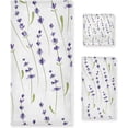 thumbnail image 1 of Coolnut Purple Lavender Towel Set of 3 with Bath Towel, Hand Towel and Wash Cloth, Soft, Quick Drying and Comfortable Winter Towels for Bathroom Kitchen Home Travel Hotel Gym Washcloth Gift, 1 of 7