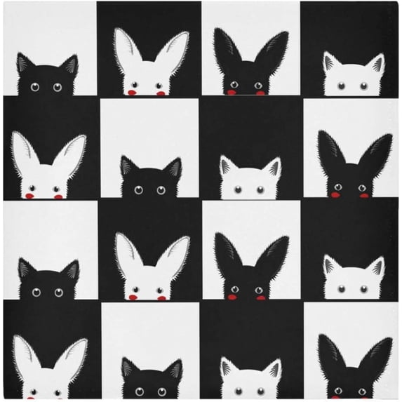 Coolnut Rabbit Buffalo Check Cloth Napkins Set of 6,Reusable Washable Polyester Dinner Table Napkins for Kitchen,Dining,Restaurant,Party Decoration