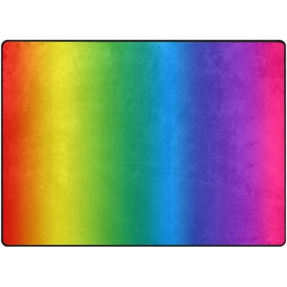 Coolnut Rainbow Area Rug, 80"x 58" Pet & Child Friendly Carpet for Living Room Bedroom Dining Room,Indoor Outdoor Soft Rug Washable Non Slip Comfortable Area Rug