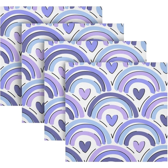 Coolnut Rainbow Cloth Napkins Set of 6, Reusable Washable Polyester Dinner Table Napkins for Family, Weddings, Parties, Home Decor, 20 x 20 Inch Washcloth Gift