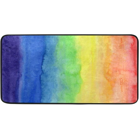 Coolnut Rainbow Kitchen Rug, 39"x20" Anti Fatigue Kitchen Floor Mat, Non Slip Waterproof Long Standing Mat Throw Kitchen Runner Rug for Kitchen Washroom Bedroom