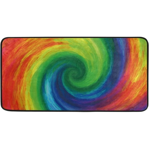 Coolnut Rainbow Kitchen Rug, 39"x20" Anti Fatigue Kitchen Floor Mat, Non Slip Waterproof Long Standing Mat Throw Kitchen Runner Rug for Kitchen Washroom Bedroom