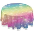 thumbnail image 1 of Coolnut Rainbow Stars Round Tablecloth,Washable Oil Proof Table Cover for Kitchen Holiday Party Wedding Picnic Decoration, 1 of 7