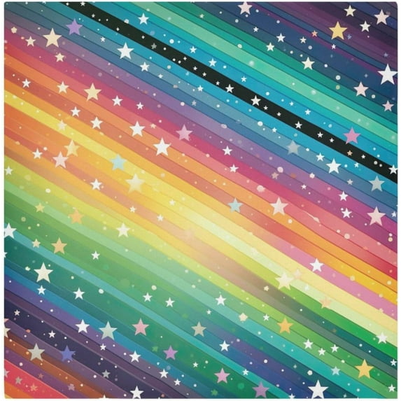 Coolnut Rainbow Stars Stripes Cloth Napkins Set of 4,20x20 Inches Napkins Cloth Washable Reusable Soft for Dinner,Wedding,Parties,Home Dinner,Tableative Decor Gift
