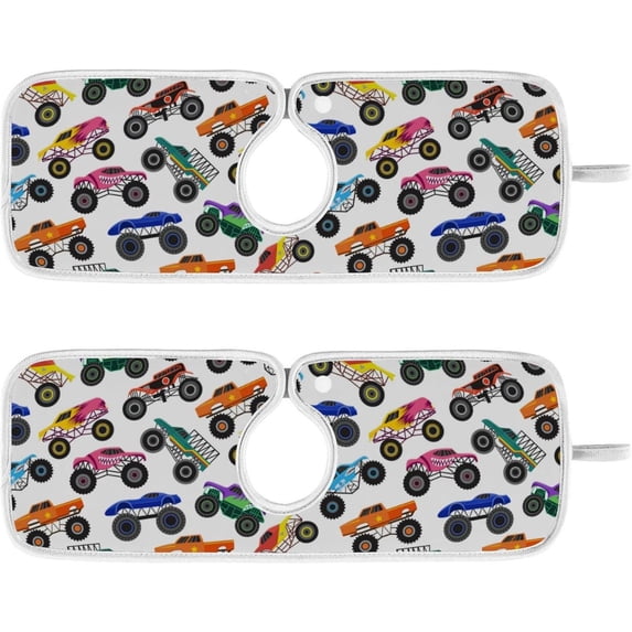 Coolnut Rainbow Tractor Truck Car 2PCS Faucet Absorbent Mat Kitchen Faucet Sink Splash Guard Microfiber Cloth Faucet Splash Catcher Water Absorbent Mat, Faucet Mat for Kitchen Sink 14x5in