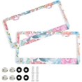 thumbnail image 1 of Coolnut Ranunculus and Orchid 2 Holes Car License Plate Frames 2PCS, Car License Plate Holder with Screw Caps Cover Set Automotive Exterior Parts Decoration for US Vehicles, 1 of 7