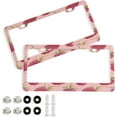 thumbnail image 1 of Coolnut Raspberry License Plate Frame 2 Pack 2 Holes Car Aluminum License Plate Holder Automotive Parts Decoration Universal with Screw Caps Cover, 1 of 7