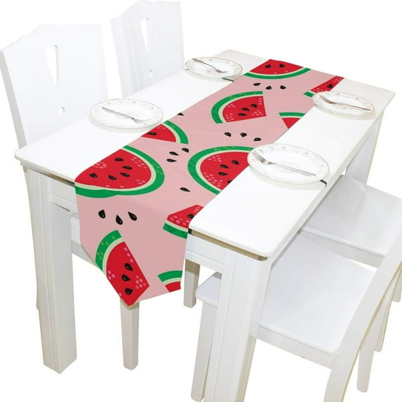 Coolnut Rectangle Cloth Table Runner, Juicy Watermelon Table Cover 13"x90"for Wedding Birthday Holiday