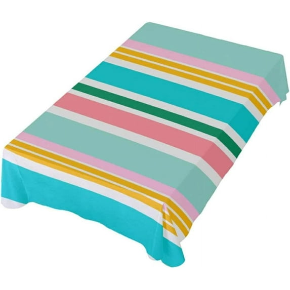 Coolnut Rectangle Table Cloth Mexican Style Colorful Stripes Tablecloth Waterproof Anti-Shrink Soft and Wrinkle Resistant Decorative Fabric Table Cover for Outdoor Picnic/Kitchen Dining 54x72In