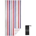 thumbnail image 1 of Coolnut Red Blue Stripes Microfiber Beach Towel 60x30in,Oversized Lightweight Sand Free Towels Travel Swim Pool Yoga Gym Camping for Adults Women Men Beach Essentials Accessories, 1 of 6