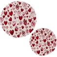 thumbnail image 1 of Coolnut Red Dog Paws Round Woven Potholders Set Trivets for Hot Dishe Heat Resistant Non-Slip Trivets for Cooking and Baking Kitchen Home Decor, 1 of 7