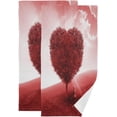 thumbnail image 1 of Coolnut Red Heart Tree Romantic Hand Towels for Bathroom, Kitchen Towel 2 PCS Ultra Soft and Highly Absorbent Decorative Fingertip Face Bath Towels for Spa & Hotel, 28.3"x 14.4", 1 of 4