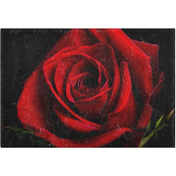 Red Rose Bathroom Rugs