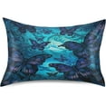 thumbnail image 1 of Coolnut Retro Butterfly Satin Pillowcase for Hair and Skin Silk Pillowcase Soft Sleeping Pillow Covers Smooth Cooling Pillowcase with Envelope Closure Size Standard 20x30 in Home Decor Gifts, 1 of 7