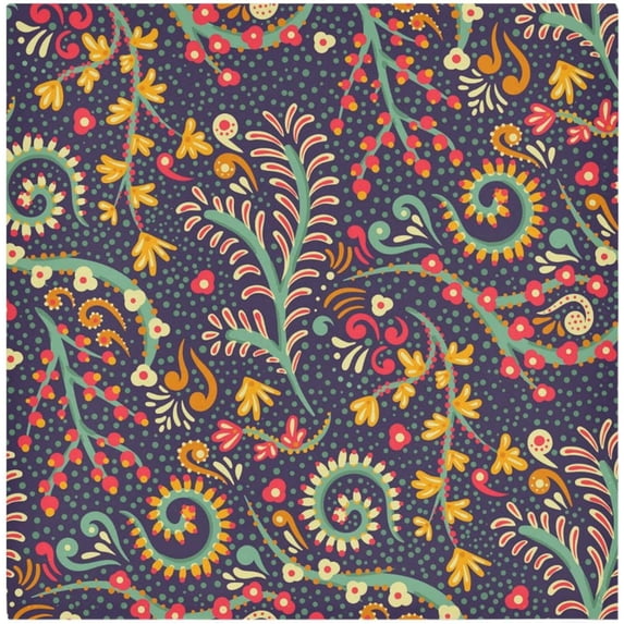 Coolnut Retro and Elegant Bohemia Cloth Napkins Set of 1, Durable Printed Washable Table Napkins for Valentines, Weddings, Dinners Parties Home Decor, 20 x 20 Inch Washcloth Gift