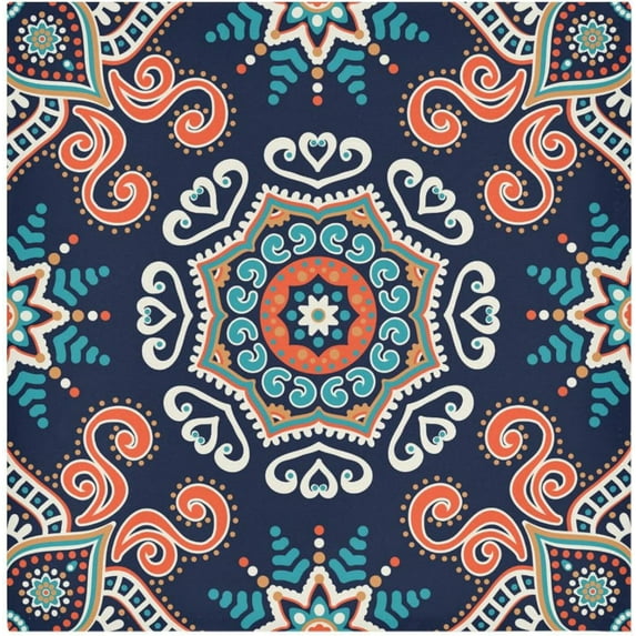 Coolnut Retro and Elegant Bohemia Cloth Napkins Set of 6, Durable Printed Washable Table Napkins for Valentines, Weddings, Dinners Parties Home Decor, 20 x 20 Inch Washcloth Gift