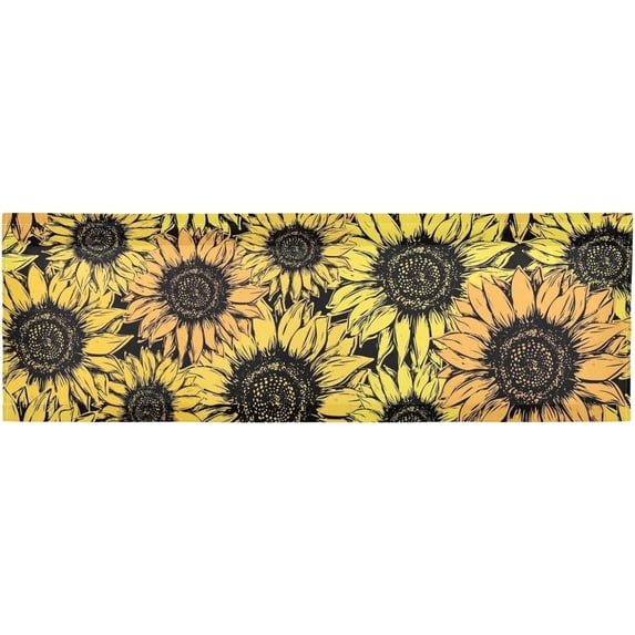 Coolnut Retro Sunflower Valance Faux Linen Small Window Curtains Short Rod Pocket Valances for Kitchen, Living Room, Bathroom, Modern, 54" L x 18" W Home Decor