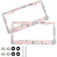 thumbnail image 1 of Coolnut Romantic Cats 2 Holes Car License Plate Frames 2PCS, Car License Plate Holder with Screw Caps Cover Set Automotive Exterior Parts Decoration for US Vehicles, 1 of 7