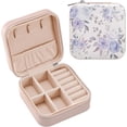 thumbnail image 1 of Coolnut Romantic Flower Compact Leather Jewelry Box - Mini Travel Jewelry Case Organizer & Holder for Girls, Women | Ideal for Rings, Earrings, Necklaces Women Gifts, 1 of 7