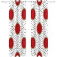 thumbnail image 1 of Coolnut Room Darkening Window Curtains Drapes Watermelon and Seeds Thermal Insulated Grommet Blackout Curtains 84x55 in 2 Panels, 1 of 6