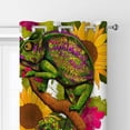 thumbnail image 1 of Coolnut Room Darkening Window Curtains Panels Drapes Chameleonon a Sunflower Thermal Insulated Grommet Blackout Curtains 84x55in 2 Panels, 1 of 4