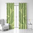 thumbnail image 1 of Coolnut Room Darkening Window Curtains Panels Drapes Green Leaves Mermaid Skins Thermal Insulated Grommet Blackout Curtains 84x55in 2 Panels, 1 of 5