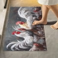 thumbnail image 1 of Coolnut Rooster Painting Toilet Rugs U-Shaped Absorbent Non-Slip Bath Rug Soft Polyester Fiber Machine Washable Bathroom Mats 24x16 Inches Home Decor, 1 of 7
