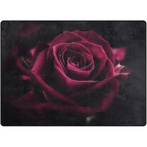 Coolnut Rose Floral Area Rug, 80"x 58" Pet & Child Friendly Carpet for Living Room Bedroom Dining Room,Indoor Outdoor Soft Rug Washable Non Slip Comfortable Area Rug