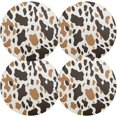 thumbnail image 1 of Coolnut Round Braided Placemats Set of 4,Cow Print Washable Dining Table Durable PVC 15 Inch Non-Slip Heat Resistant Place Mats for Table Decor Home Decor, 1 of 7