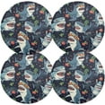 thumbnail image 1 of Coolnut Round Braided Placemats Set of 4,Cute Sharks Washable Dining Table Durable PVC 15 Inch Non-Slip Heat Resistant Place Mats for Table Decor Home Decor, 1 of 7