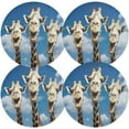 thumbnail image 1 of Coolnut Round Braided Placemats Set of 4,Funny Giraffes Washable Dining Table Durable PVC 15 Inch Non-Slip Heat Resistant Place Mats for Table Decor Home Decor, 1 of 7