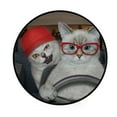thumbnail image 1 of Coolnut Round Rugs for Living Room, A Cat Ashen With His Friend In Non-Slip Coral Velvet Long Runner Rugs, Washable Water Absorbent Mat Carpet for Bedroom Kitchen Kids Room, 1 of 6